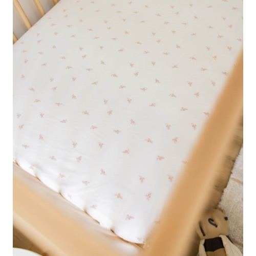 Golden Bee Organic Cotton Fitted Crib Sheet Ranunculus