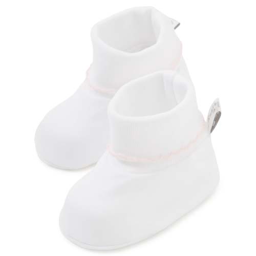 White/Pink Kissy Basics Booties