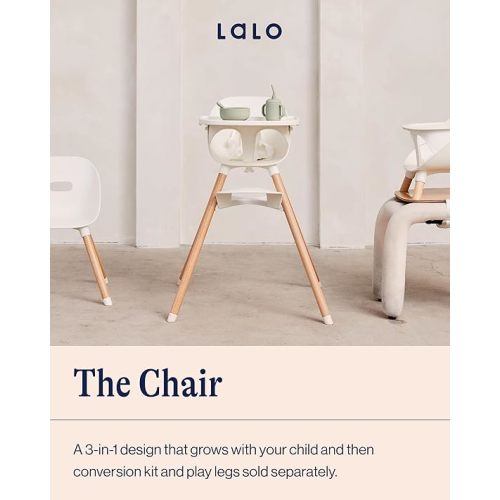 Lalo The Chair Convertible 3-in-1 High Chair for Babies & Toddlers, Dishwasher Safe Tray, Adjustable Footrest, Sage