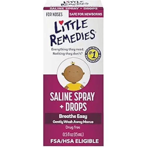 Little Remedies Saline Spray and Drops, Safe for Newborns, 0.5 fl oz