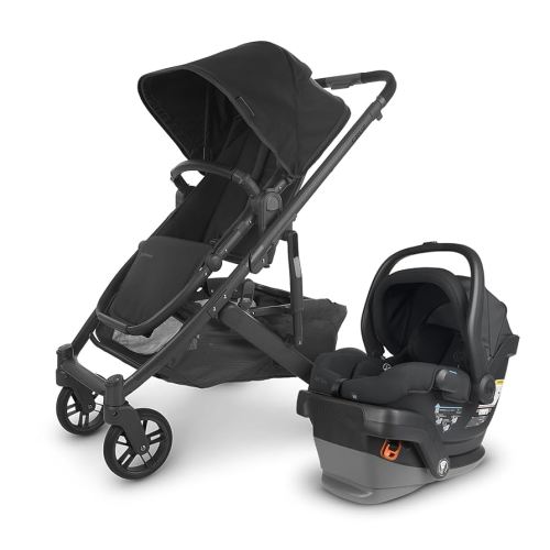 UPPAbaby Travel System, Includes Cruz V2 Stroller + Mesa V2 Car Seat Combo/Toddler Seat, Bumper Bar, Bug Shield, Rain Shield, Car Seat, Base + Robust Infant Insert Included/Jake (Charcoal)