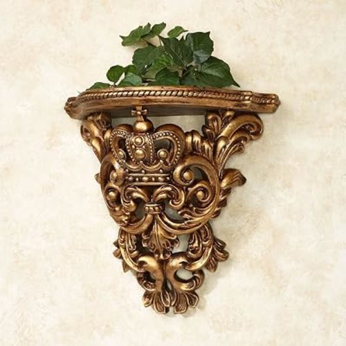 Touch of Class Crown Imperial French Scroll Wall Shelf, Baroque Gold