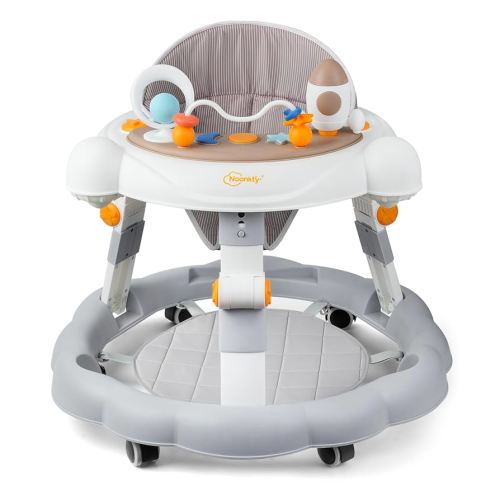 Baby Walker with Wheels - 8-Level Height Adjustable Foldable Infant Walker for Baby Boy Girl 7-15 Months, Kids Toddler Walkers Activity Center, Portable Learning Walkers with Safety Features