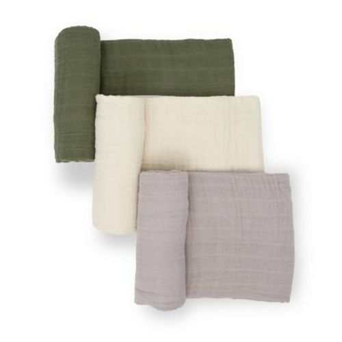 Little Unicorn Cotton Muslin Swaddle Blanket - Fern 2 - 3pk