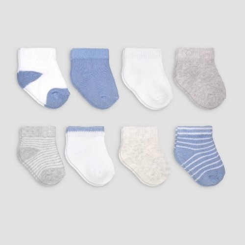 Carter's Just One You® 8pk Baby Boys' Ankle B Basic Terry Socks, Size: 0-3M