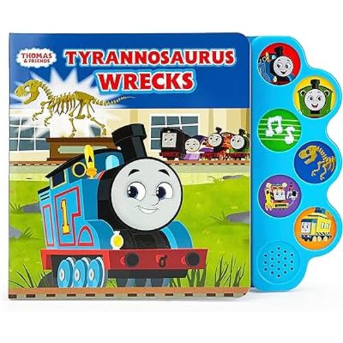 Thomas and Friends Tyrannosaurus Wrecks 6-Button Song and Sound Book: Sing and Read Toy Book for Thomas and Dinosaur Lovers, Ages 1-5 (Thomas & Friends)