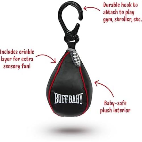 Genuine Fred BUFF BABY Speed Bag Crinkle Toy, Hanging Toy for Play Gym and Stroller, Engaging and Sensory Rich Toy, Fun Gift for Fitness Enthusiast and New Parents, Unique Gift