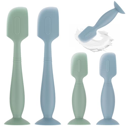 Baby Diaper Cream Spatula,4 Pack Silicone Diaper Cream Applicator Baby Butt Paste Spatula Diaper Cream Brush for Newborn Baby, 2 x Large Size, 2 x Small Size (Green+Blue)