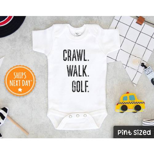 Golf Baby Onesie® -  Crawl- Walk- Golf Baby Onesie® - Cute Golf Lover Bodysuit