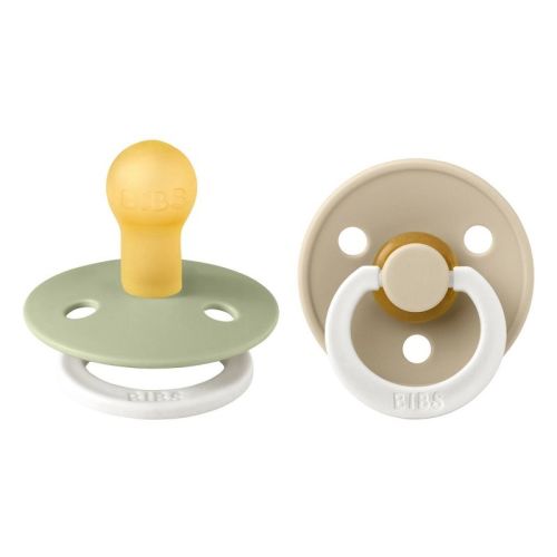 Bibs Colour Pacifiers Latex 0-6 Months - Size 1 - Sage Glow/vanilla Glow - 2pk