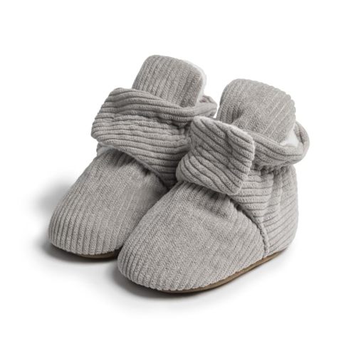 Newborn Baby Cotton Booties Non-Slip Sole for Toddler Boys Girls Infant Winter Warm Fleece Cozy Socks Shoes