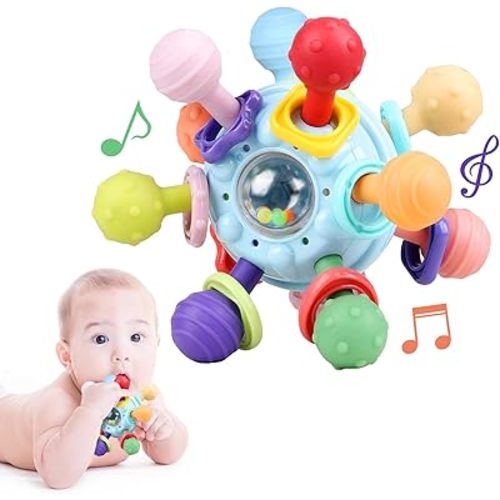Baby Easter Basket Stuffers Sensory Teething Toys - Montessori Teether Toys for Babies 0-6 6-12 Months, Infant Developmental Learning Toys for 0 3 6 9 12 18 Months Newborn Baby Boy Girl Gifts