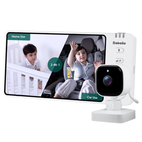 Wireless Baby Car Camera | 2-in-1 Baby Monitor with Night Vision, 8H Battery, 5” HD Display