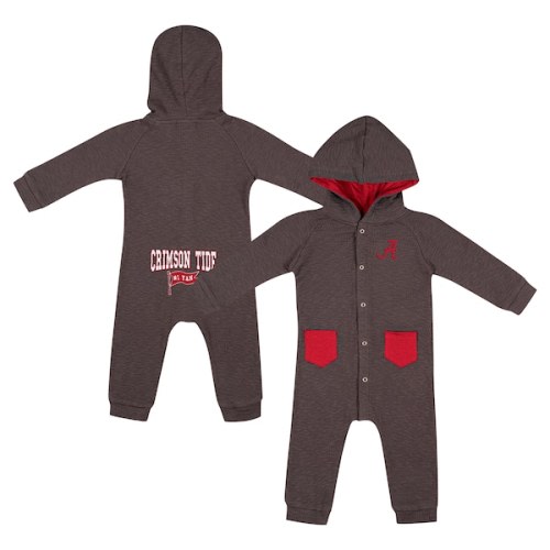 Alabama Crimson Tide Colosseum Newborn & Infant Zando-Zan Waffle Full-Snap Hooded Romper - Charcoal