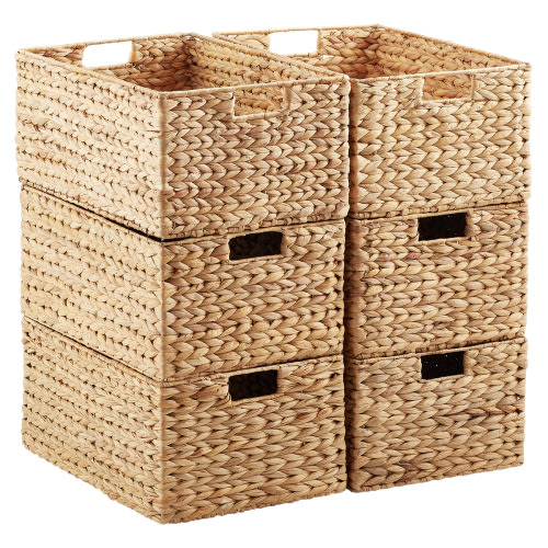 Water Hyacinth Storage Bins with Handles | The Container Store