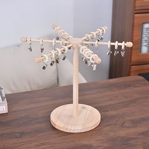 Wooden Headband Holder for Girls Baby, 360 Rotating Bow Organizer Holder, Girls Hairbands Display Stand Storage, Infant Bows Hair Accessories Rack Display for Nursery Toddler Girls Room