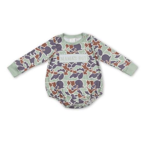YAWOO Infant Mama's Boy Embroidery Baby Bubble Romper Newborn Clothes,Size 3M-2Years