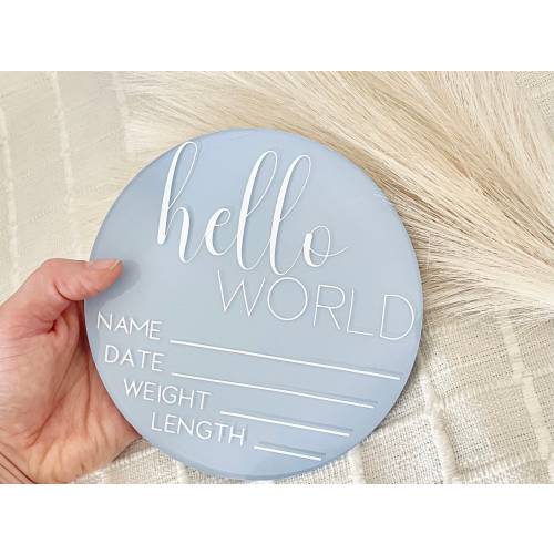 Personalized Birth Announcement Sign Welcome Baby Sign Birth Stats Sign Acrylic Birth Sign Hospital Welcome Sign Hospital Baby Announcement