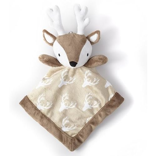 Levtex Home - Baby Deer Security Blanket - Soft and Cuddly Lovey - Plush - Tan, Taupe, Brown - Nursery Gift
