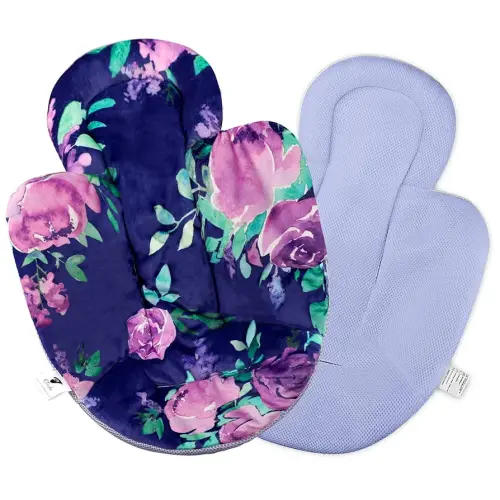TANOFAR Infant Insert, Newborn Head & Body Support Insert Cushion for Newborn to Toddler, Compatible with 4Moms MamaRoo and RockaRoo Swing, Reversible Design, Soft Breathable, Purple Flower
