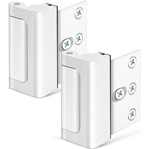 Home Security Door Lock, Childproof Door Reinforcement Lock for Kids Safety with 3" Stop 4 Screws Withstand 800 lbs for Front Inward Swinging Door, Upgrade Child Safety Night Lock to Defend Your Home