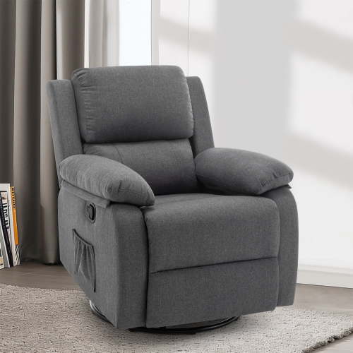 Korser Swivel Rocker Small Recliner Chair for Small Spaces for Living Room,Nursery,Grey