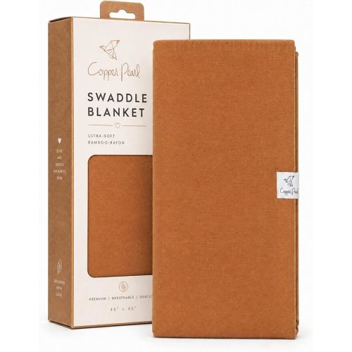 Copper Pearl Swaddle Blankets for Newborns | Soft Stretchy Receiving Blankets for Boys and Girls | Large 46 x 46 Inch Baby Blankets | Lightweight and Breathable Swaddles | Camel