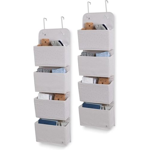 Delta Children GAP babyGap 2-Pack Over the Door Storage Organizer with 4 Pockets, Grey