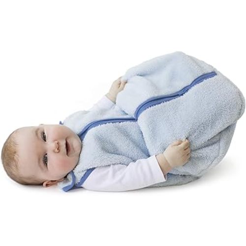 baby deedee Sleep nest Teddy Baby Sleeping Bag Sack for Boys and Girls Infants and Newborns, Soft Blue, Small (0-6 Month)