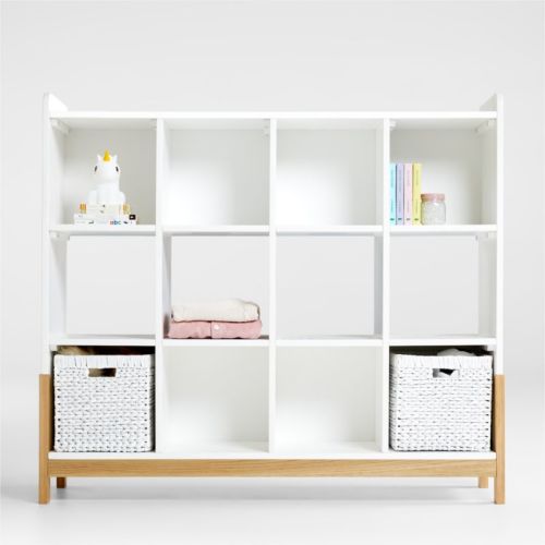 Rue White 12-Cube Bookcase