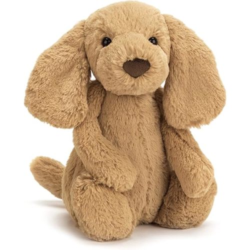 Jellycat Bashful Toffee Puppy Stuffed Animal, Medium 12 inches - Dogs and Puppies Plush Toy - Classic Children's Gift