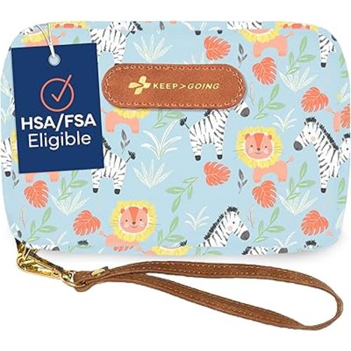 KeepGoing Travel First Aid Kit for Kids – 130 Pc. for Car, Home, Purse, Diaper Bag & Backpack with Latex-Free Bandages - Mini First Aid Kit Travel Size TSA-Approved
