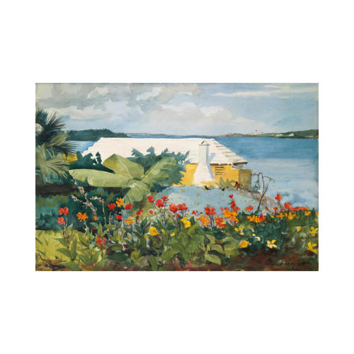 Flower Garden and Bungalow, Bermuda by Winslow Homer | Paper Print | Met Custom Prints