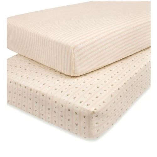 Ely's & Co. Fitted Crib Sheet 100% Combed Jersey Cotton Pink for Baby Girl