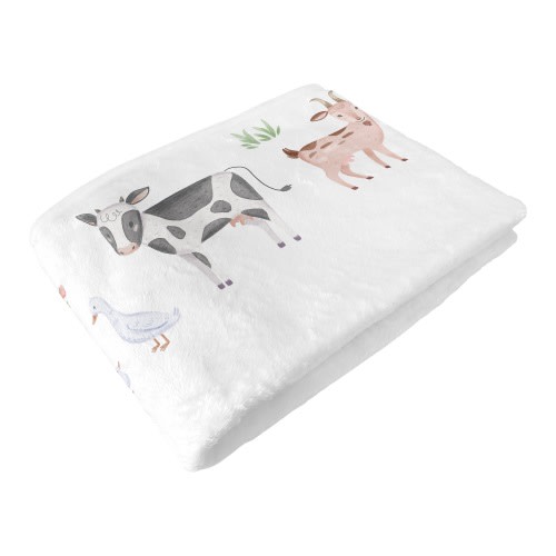 Farm Animals Boy or Girl Baby Monthly Milestone Blanket - Watercolor Farmhouse Barn Horse Cow Sheep Pig Farm Life Gender Neutral