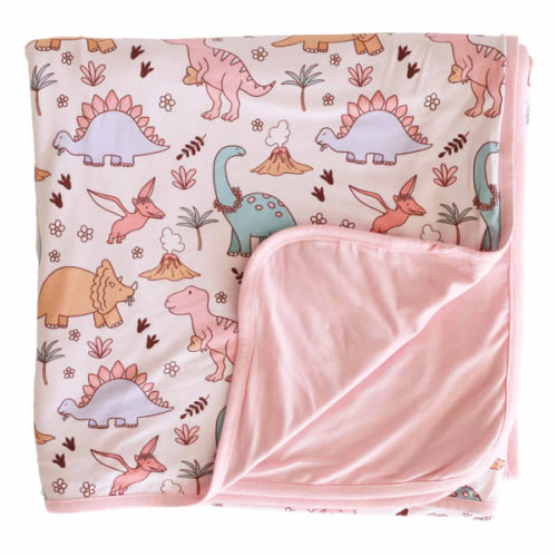 Dolly's Dinos Double Sided Bamboo Blanket