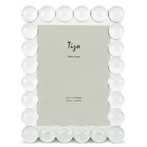 Clear Crystal Glass Single Bubble Frame, 4" x 6"