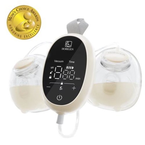 Horigen D6 Milk White Electric Hands Free Breast Pump Wearable Lower Noise Breastfeeding Strong Suction 180ml/6oz