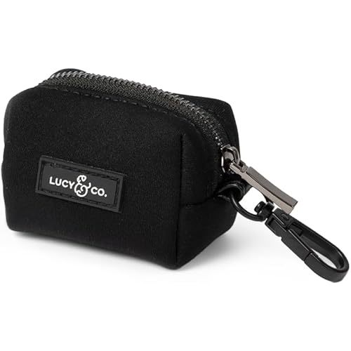 Lucy & Co. Midnight Everyday Poop Bag Holder - Cute Designer Pet Waste Bag Dispenser - One Size - Solid Black