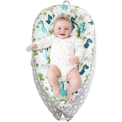 Baby Lounger for Newborn, Infant Lounger for Playtime, Detachable 0-18 Months Infant Nest, Portable Baby Floor Seats & Loungers, Tummy Time Pillow Travel Essentials Must Haves Newborn Gifts