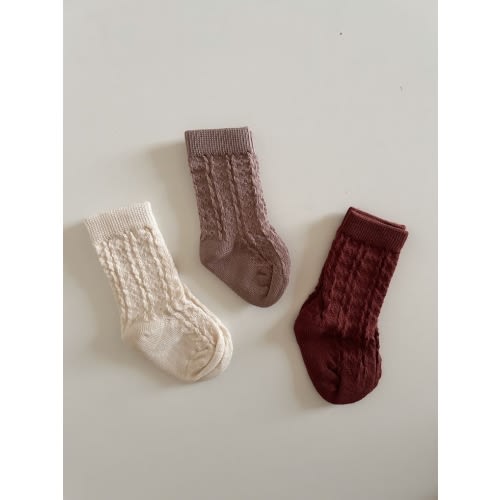 Baby Toddler 3PK Textured Knee Socks Set (0-8y) -Mocha Set | AT NOON STORE