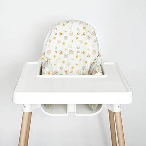 Highchair Cushion Cover for Inflatable Cushion, Compatible for IKEA Antilop Highchair, High Chair Accessories Stain-Proof and Wipeable Cushion Cover (Cushion NOT Included)(Suns)
