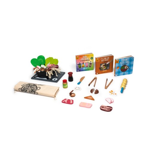 Foodie Book Bundle with Wooden Hot Pot Toy (Back in Stock!) — Bitty Bao Chinese Bilingual Books & Toys
