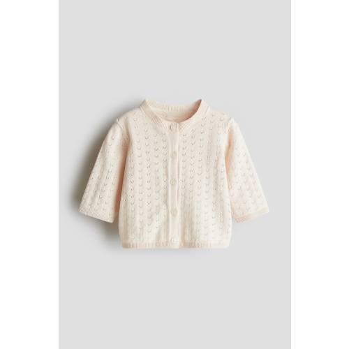 POINTELLE-KNIT CARDIGAN