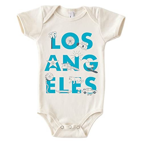 MAPTOTE Font One Piece-Unisex Baby Organic Cotton Short Sleeve Bodysuits-Various Sizes 3-18 Months-City Specific-Made in USA