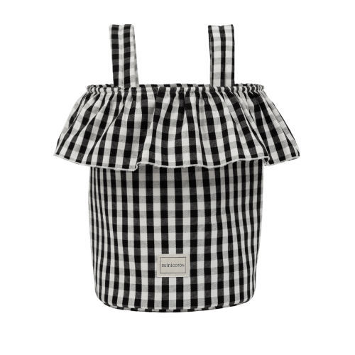 Basket Vichy - Black + White - Minicoton