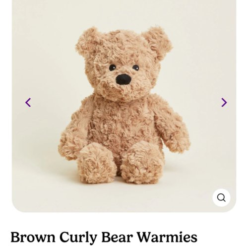 Microwavable Brown Curly Bear Warmies | Warmies USA