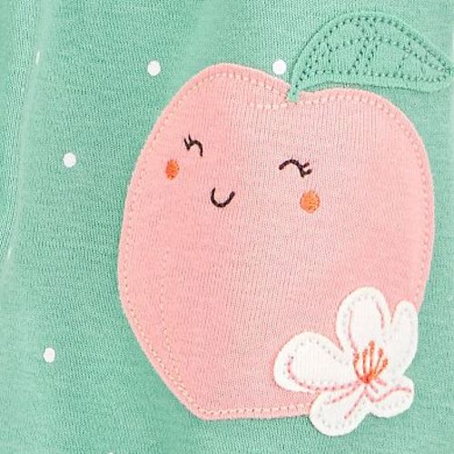 Baby Girl Carter's Polka Dot Peach Short Sleeve Romper - 3 months