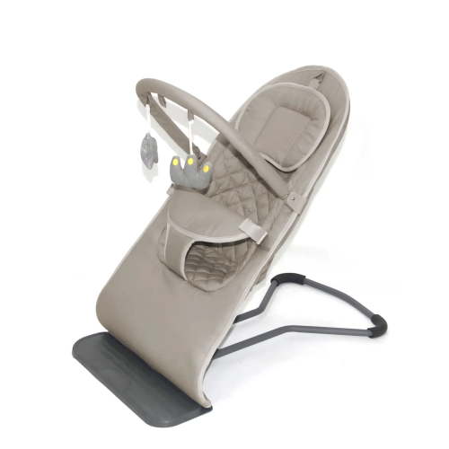 Baby Bouncer, Portable Baby Bouncer Seat, Infant Rocker Chair with 3 Recline Positions for Infants, Light Grey