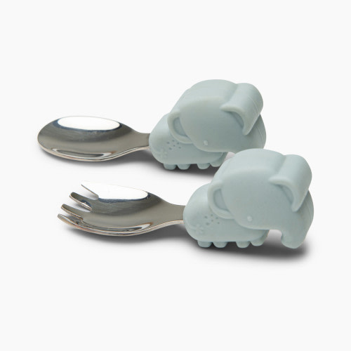 Loulou Lollipop Born to be Wild Learning Spoon and Fork Set - Elephant